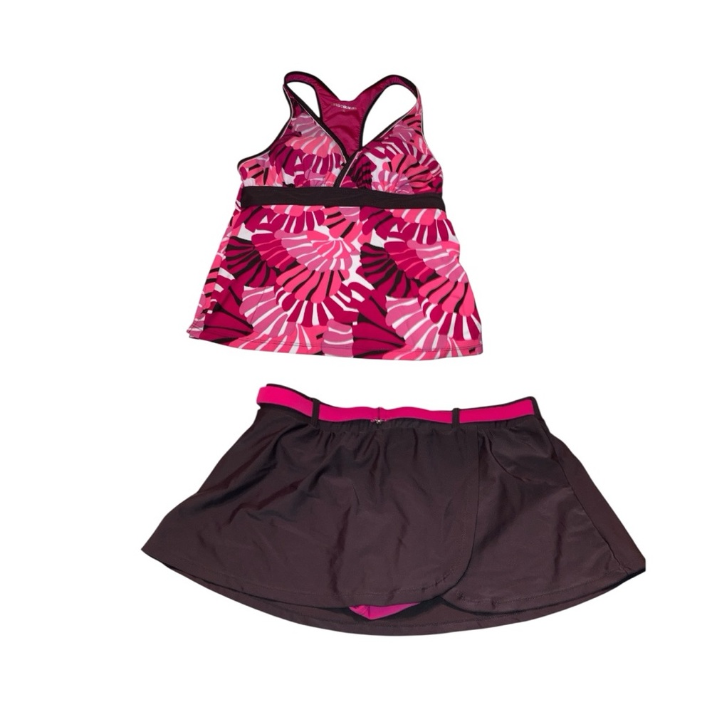 Free Country Pink and Brown Bathing Suit